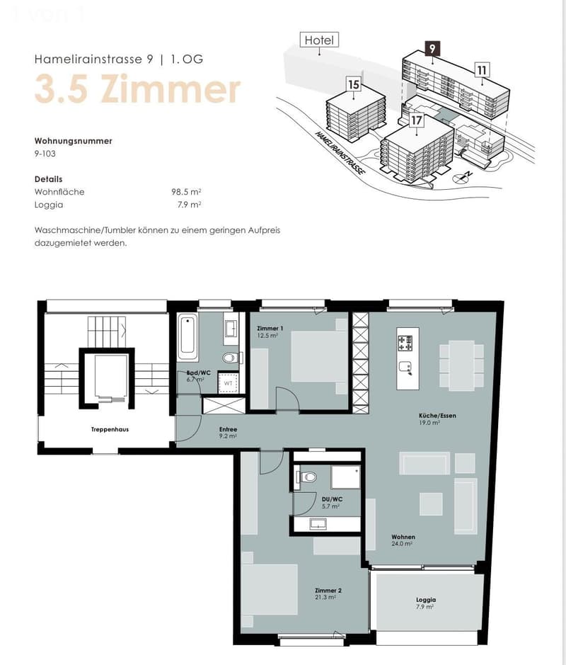 Moderne 3 1/2 Zimmer Wohnung in Kloten (8)