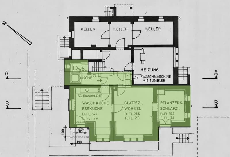 Helle 2.5-Zimmer-Wohnung nahe Uni/ETH mit Gartenmitbenutzung (2)