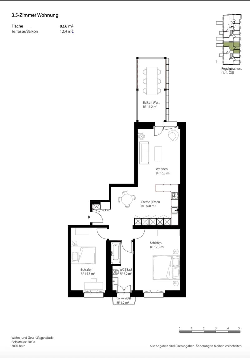 3.5 Zimmer Wohnung nahe Eigerplatz - per sofort (7)