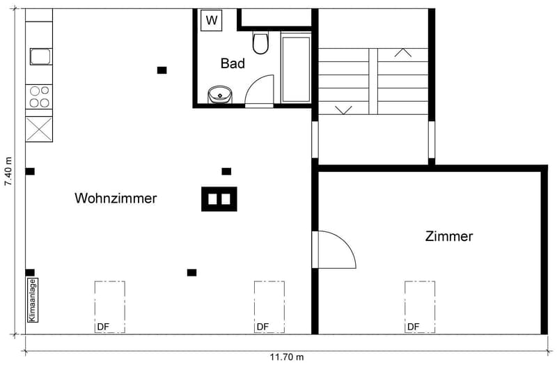 Charmante und helle Dachwohnung mit Holzbalken (7)