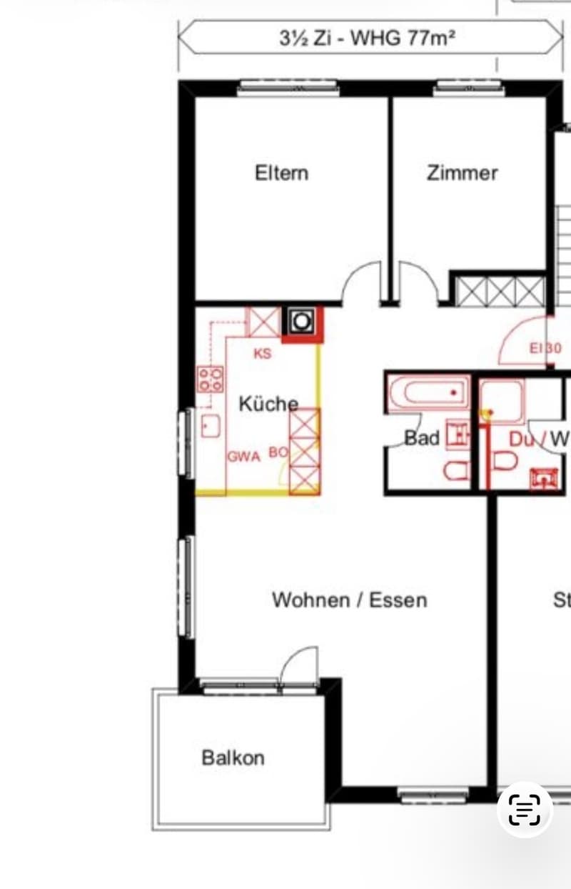Nachmieter gesucht 3.5-Zimmer-Wohnung mit Gartensitzplatz in 8152 Opfikon (3)