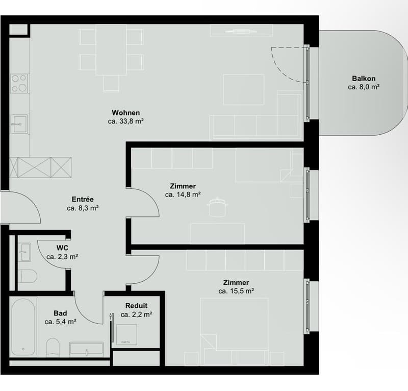 Neue 3.5 Zimmer Wohnung nahe Bahnhof Stettbach (7)