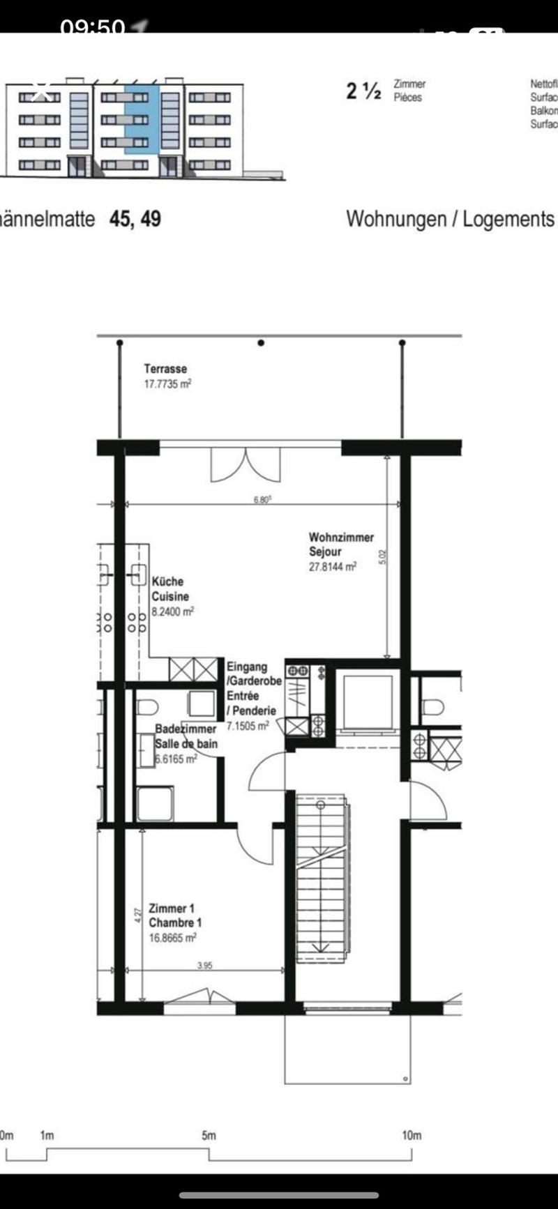 Appartement à louer à Düdingen 2.5 pièces intérieur 67 m' avec terrasse de 17,8 m2 (2)