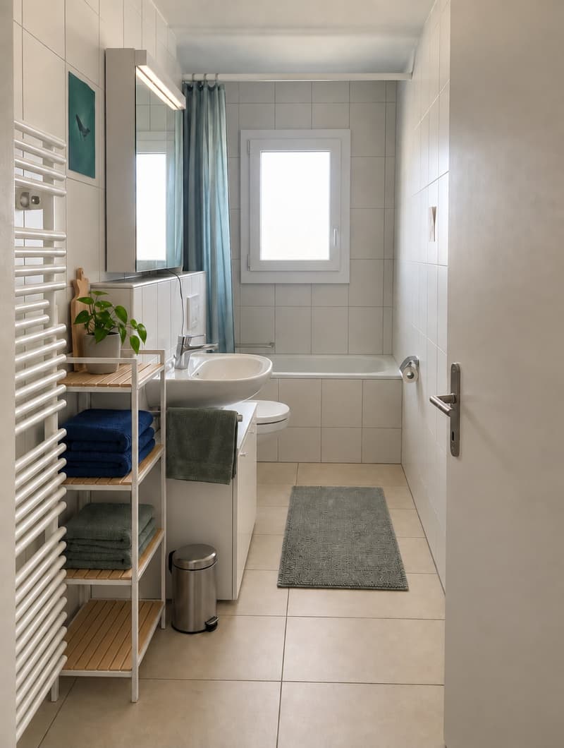 Möblierte 2.5-Zimmer-Wohnung mit Balkon & Bergblick 5 Min. vom See (3)