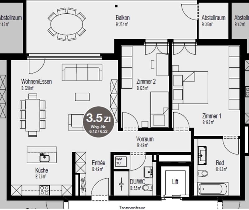 3 ½ Zimmer-Wohnung, 9242 Oberuzwil (2)
