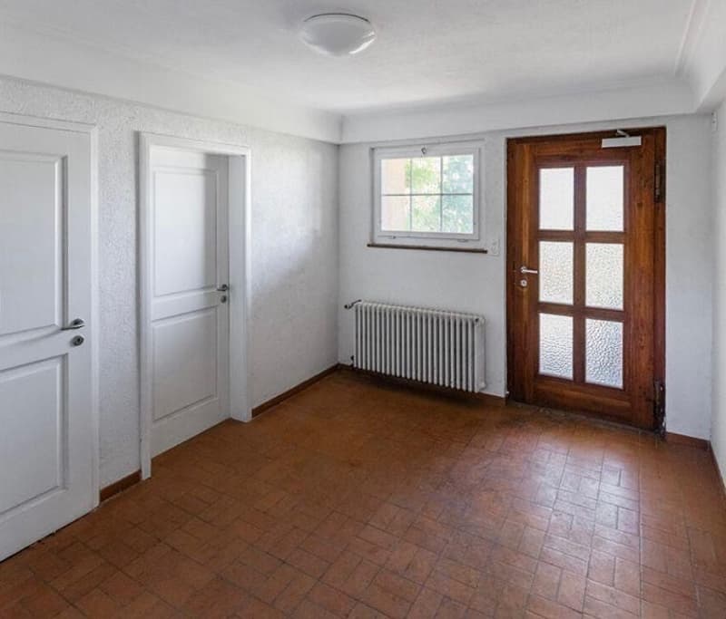 Entree and the door (first door left) to the small room.