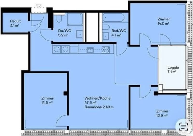 4.5 Room-12th Floor-Temporary or permanent Apartment (5)