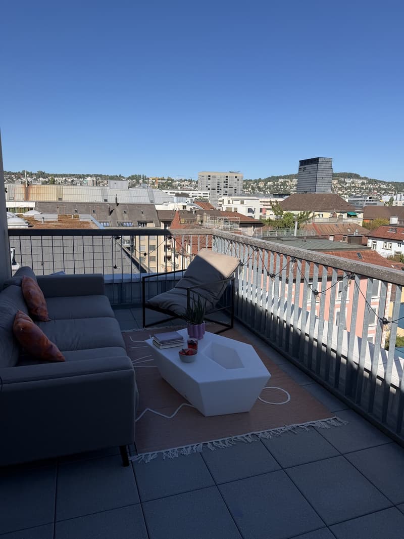 Untermiete für 3 Monate - Wunderschöne Wohnung im 6. Stock mit 2 grossen Dachterrassen (7)
