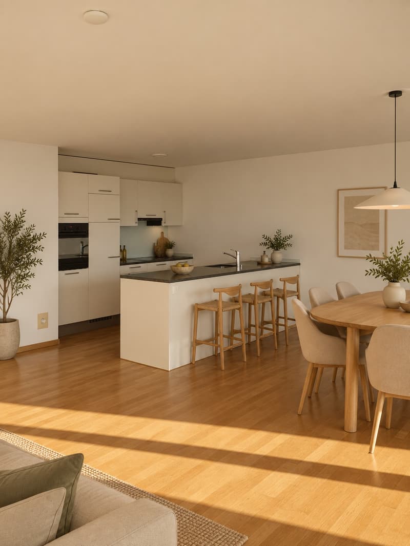 Helle 3.5-Zimmer-Wohnung mit grossem verglastem Balkon und Abendsonne (3)
