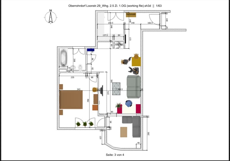 Helle 2.5-Zimmer-Wohnung mit grosszügigem Balkon und schöner Aussicht (3)