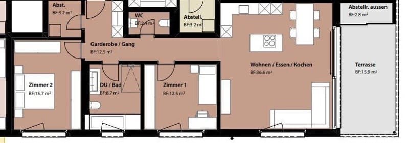 3 ½ Zimmer-Wohnung, 8887 Mels (2)