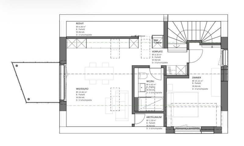 Neubau Erstbezug 2,5 Zimmer Dachwohnung Muri (6)