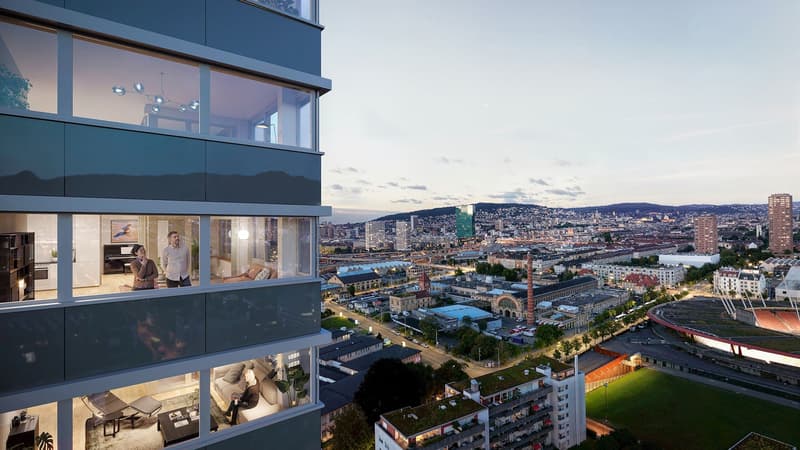 Striking residential high-rise in Zurich Altstetten - 18th floor with view towards Uetliberg (9)