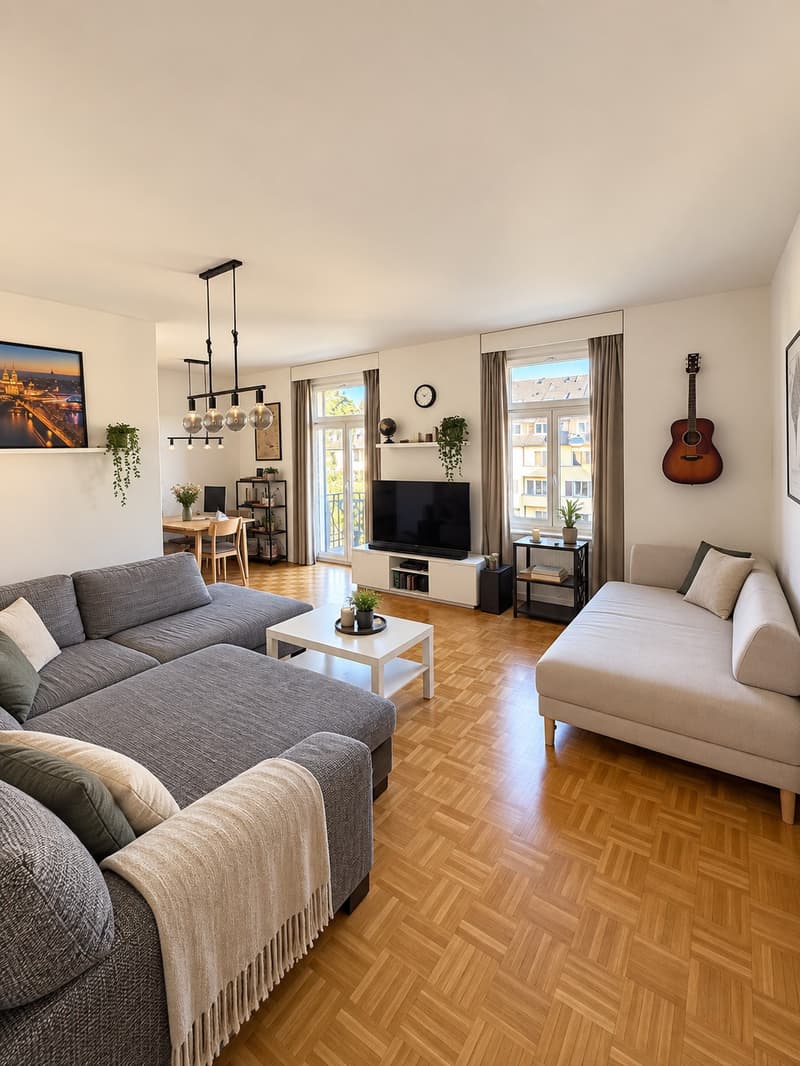 4.5-Zimmer-Altbauwohnung am Paulusplatz mit 3 Balkonen & Pilatusblick (1)