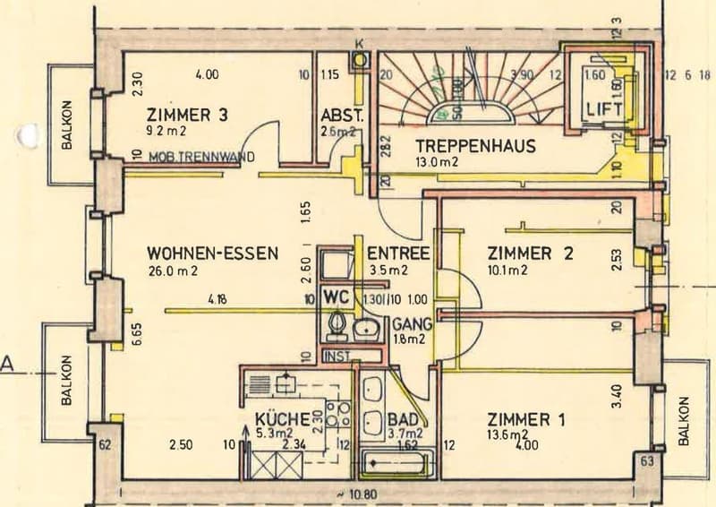 4.5-Zimmer-Altbauwohnung am Paulusplatz mit 3 Balkonen & Pilatusblick (12)