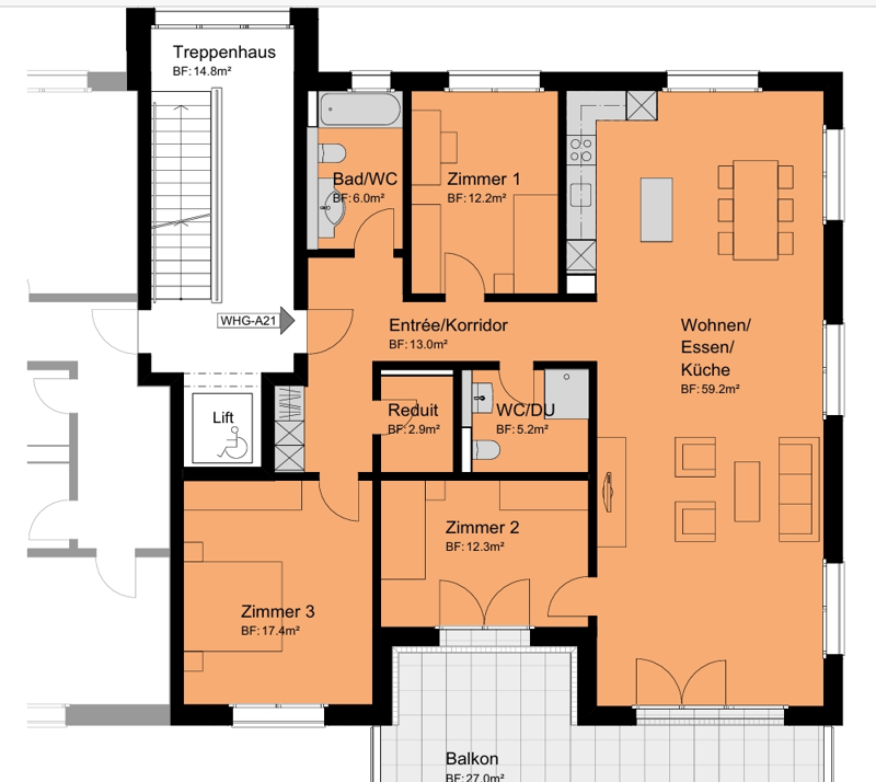 Moderne 4.5-Zimmer-Wohnung  ideal für Paare oder Familien (9)