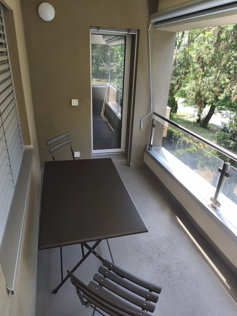 (EN) Furnished room with private bathroom, parking space and two balconies in Unterengstringen. Modern flat with washer/dryer, bus stop 50m away. Ideal for professionals or Students. (D) Möbliertes Zimmer mit privatem Bad, Parkplatz und zwei Balkonen in U (6)
