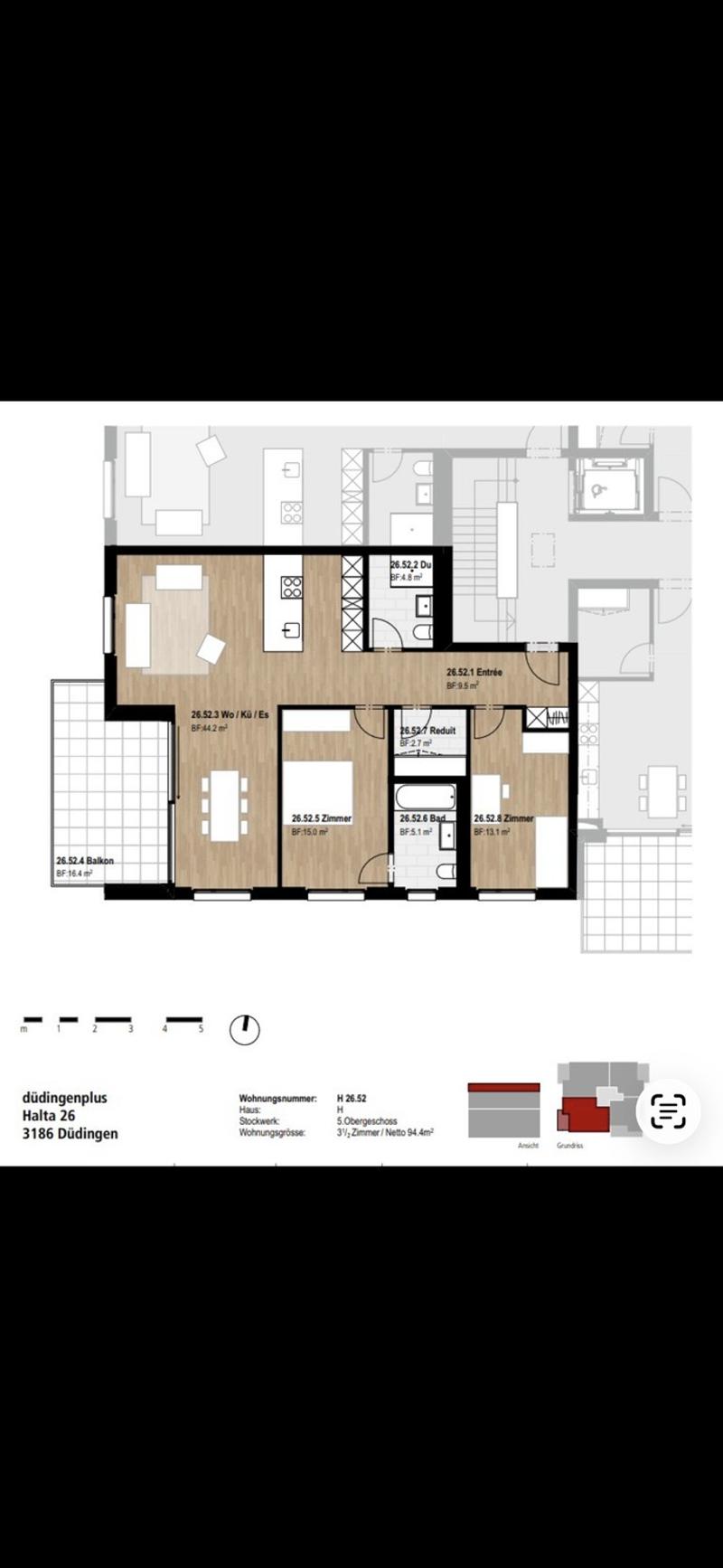 Grosszuegige, ruhige Wohnung mit Bergsicht (2)