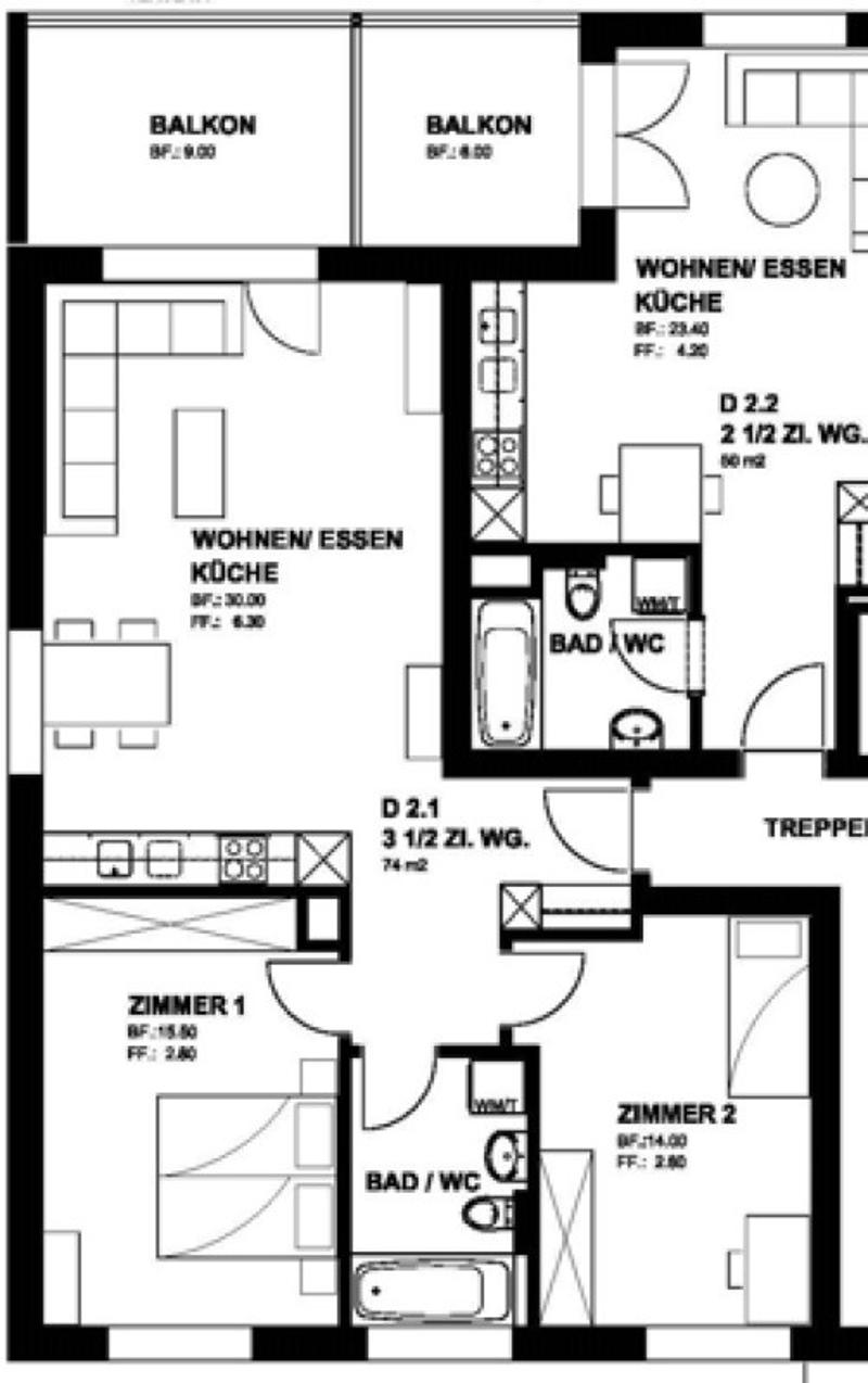 Helle 3.5-Zimmer-Wohnung mit grossem Balkon in ruhiger Lage (3)