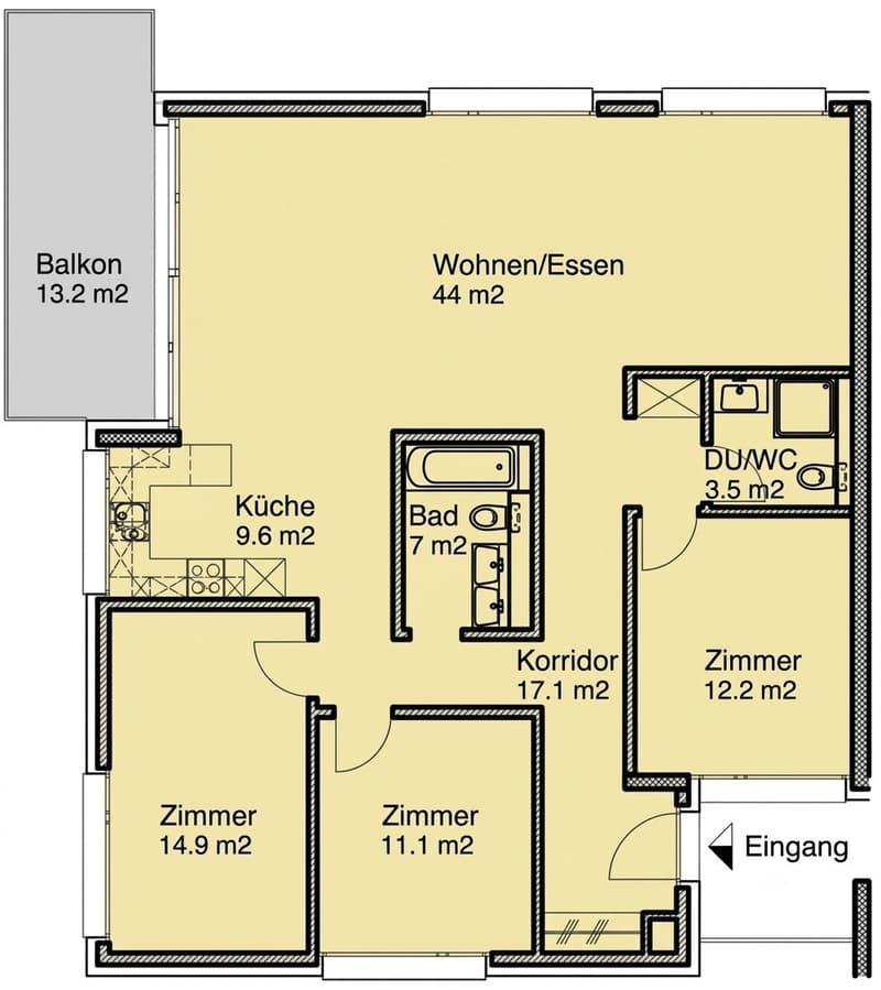 4,5 Zimmer, 119m², CHF 2'100.- (11)