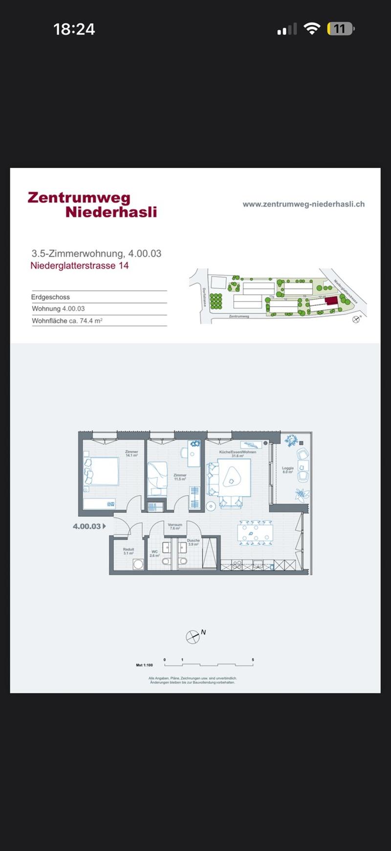 Nachmieter für moderne 3.5 Zimmer Wohnung (2)