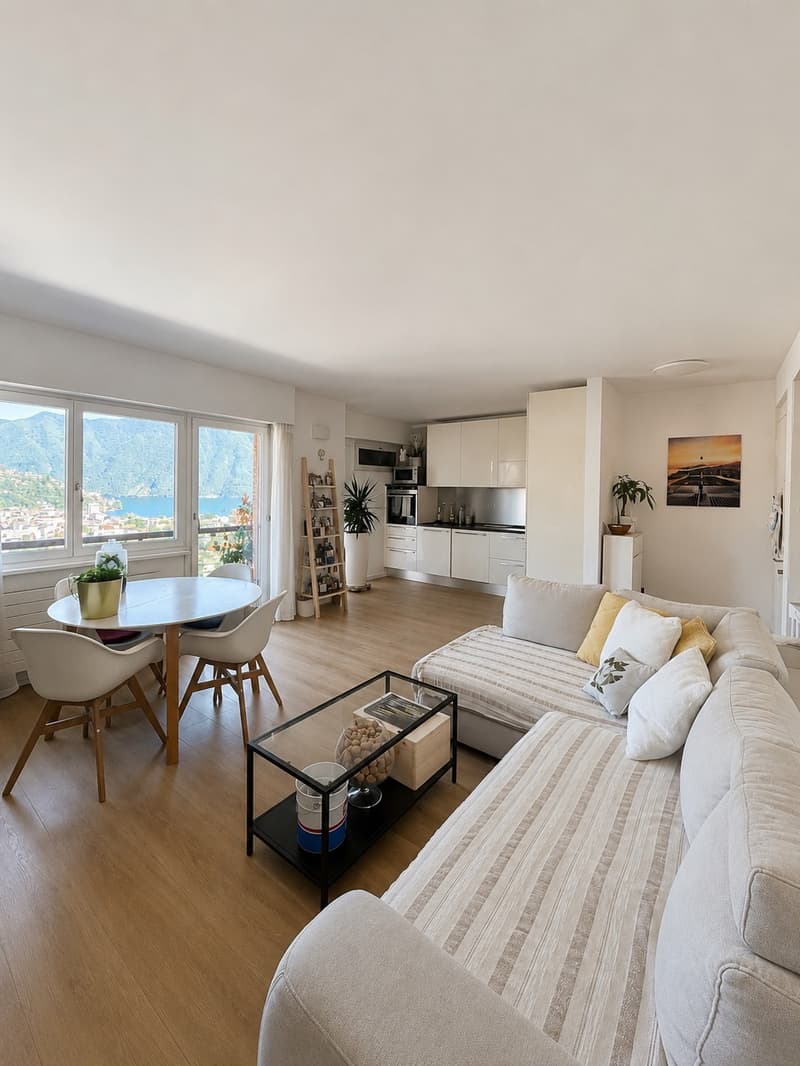 VISTA LAGO - Luminoso appartamento di 3.5 locali con vista lago a Massagno (1)