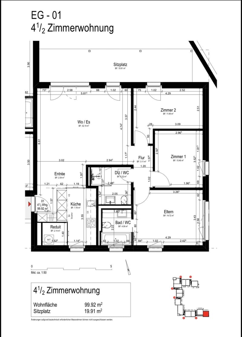 4 ½ Zimmer-Wohnung, 8608 Bubikon (5)
