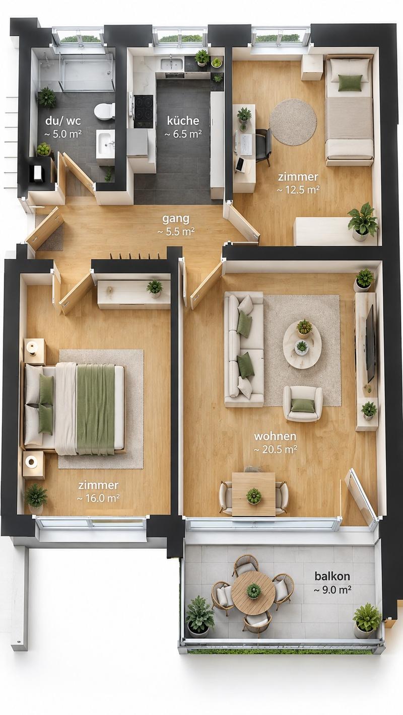 Nachmieter gesucht Helle 3,5-Zimmer-Wohnung mit Balkon nahe Berit Sitterstadion (2)