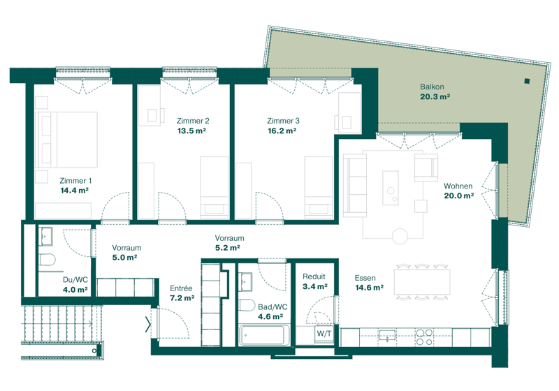 Moderne 4.5 Zimmerwohnung in Münchenstein (2)