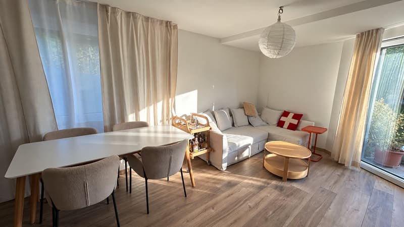 2,5 pièces meublé en rez-de-jardin avec terrasse  sous-location 1 à 3 ans (2)