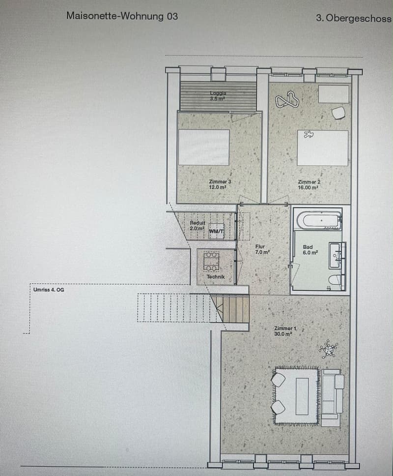 Modernes WG Zimmer in 3er Maisonette-WG (8)
