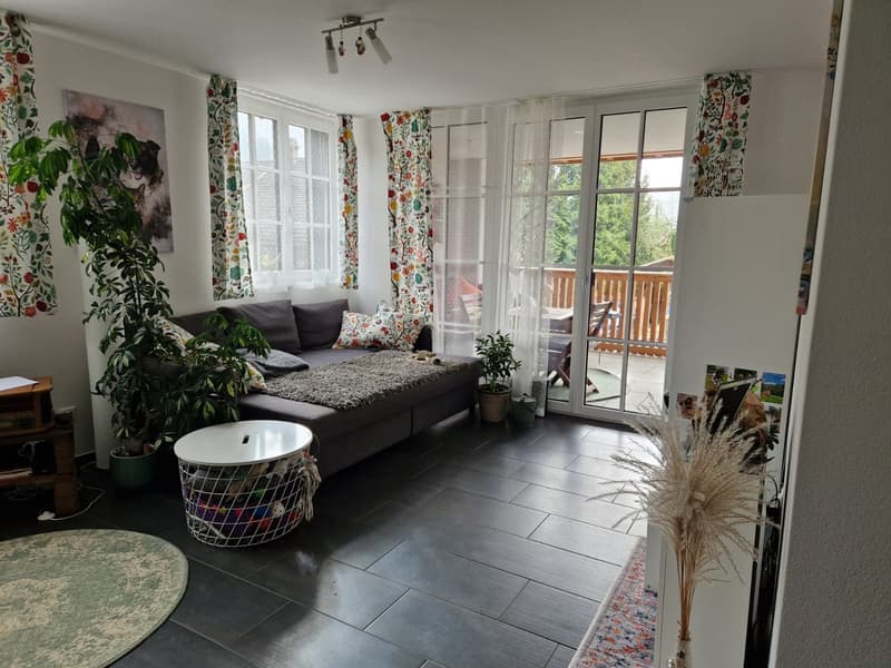 Moderne 2.5-Zimmer-Wohnung im Grünen möbliert und mit Balkon (1)