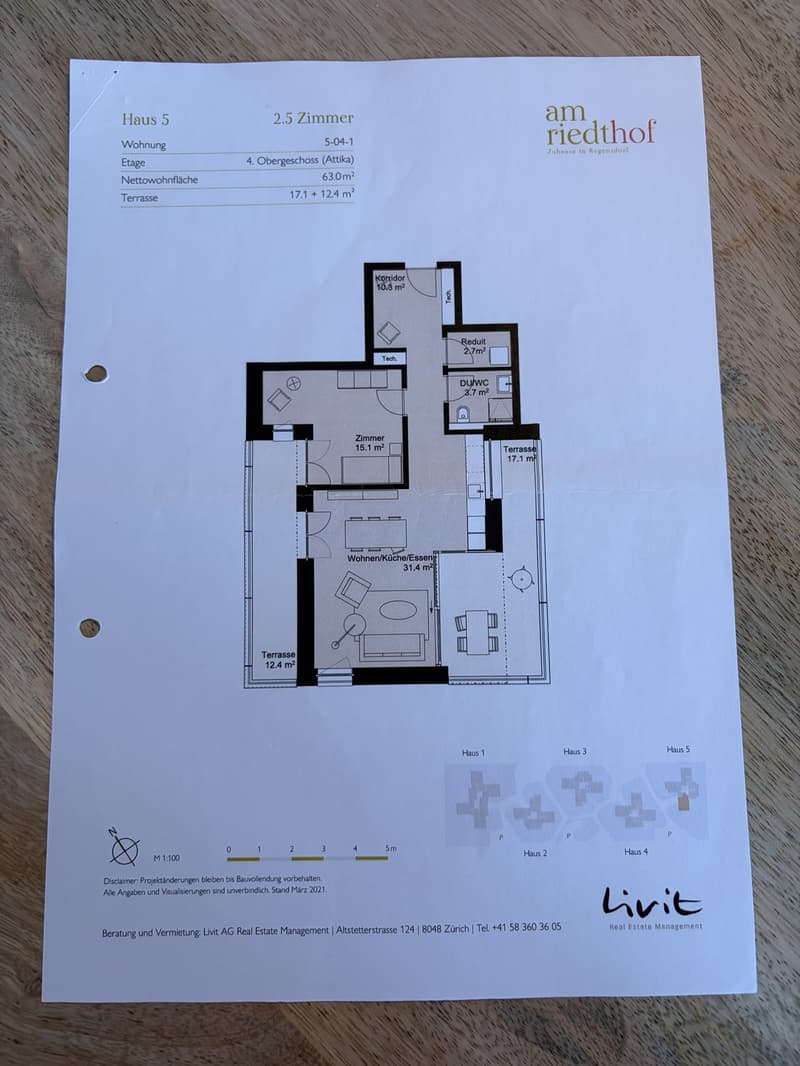 Möblierte 2.5-Zimmer-Attikawohnung mit zwei Terrassen in Regensdorf unbefristete Untermiete (11)