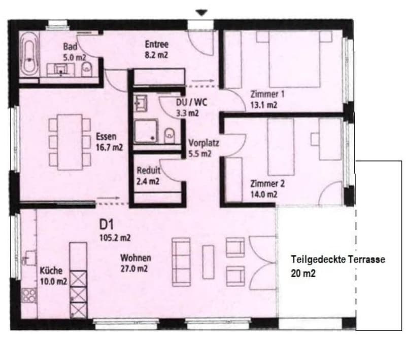 Room available in a bright 4.5 rooms flat. (8)