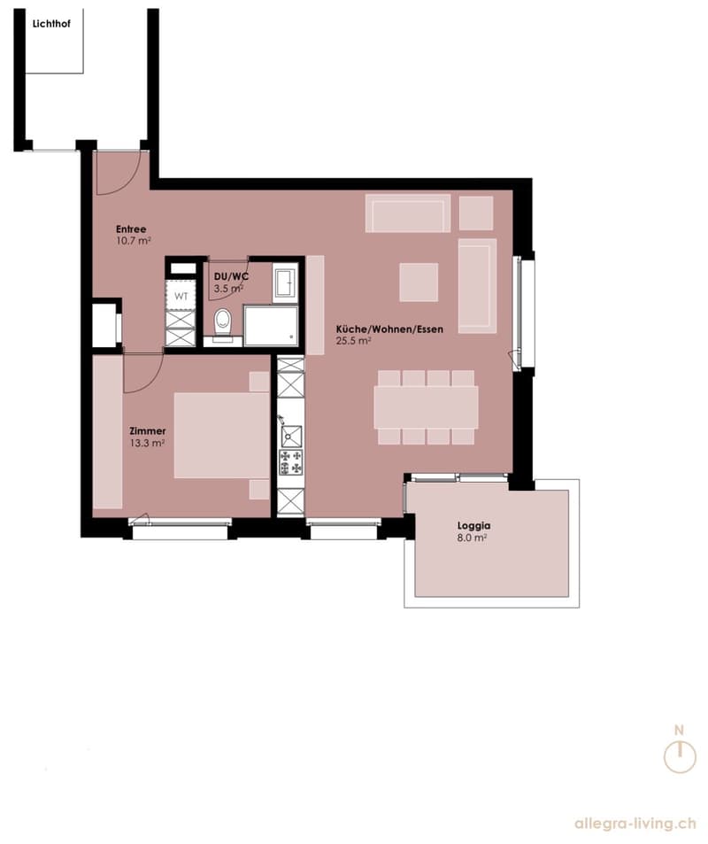 Modern 2.5-Room Apartment with Hotel Services in Central Kloten (2)