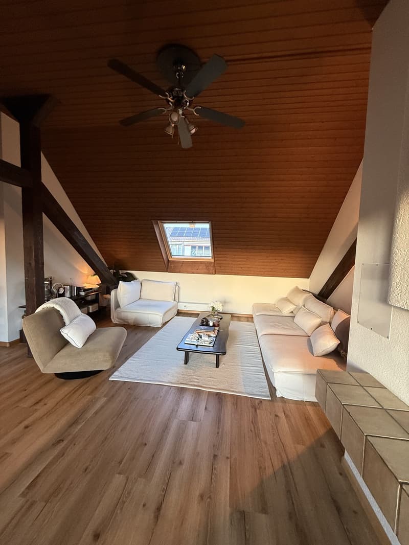 Nachmieter/in gesucht per 1. Dezember 2026 charmante 3-Zimmer-Dachwohnung mit Terrasse und Cheminée (5)