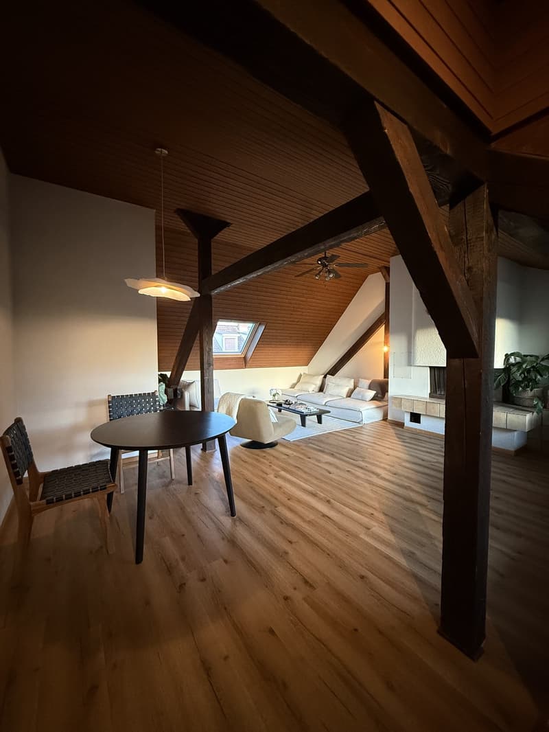 Nachmieter/in gesucht per 1. Dezember 2026 charmante 3-Zimmer-Dachwohnung mit Terrasse und Cheminée (1)