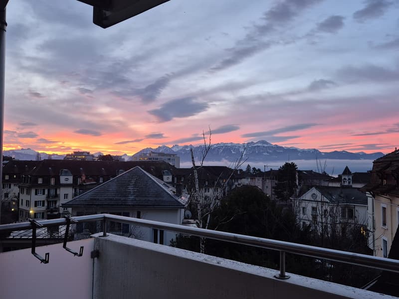 3 pièces Lumineux - Sous-gare - Avec Balcon Sud, Vue montagnes et Garage privé (5)