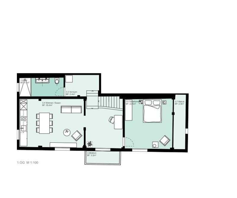 2 1/2 Zimmerwohnung 1.OG (2/2) mit Balkon (11)