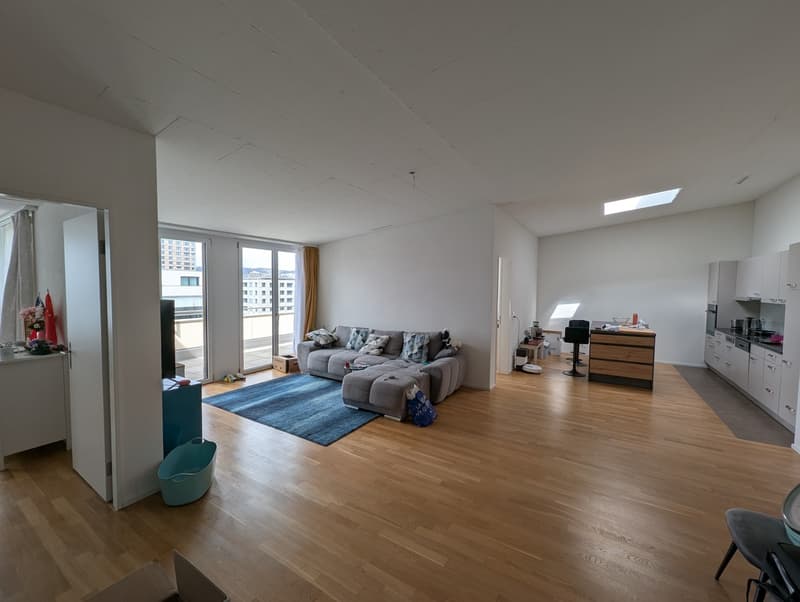 Helle 3.5-Zimmer-Attikawohnung in Zürich nahe Einkaufszentrum Letzipark / Bright 3.5 Penthouse near Letzipark Shopping Center (1)