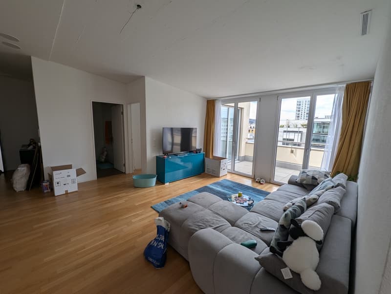 Helle 3.5-Zimmer-Attikawohnung in Zürich nahe Einkaufszentrum Letzipark / Bright 3.5 Penthouse near Letzipark Shopping Center (2)
