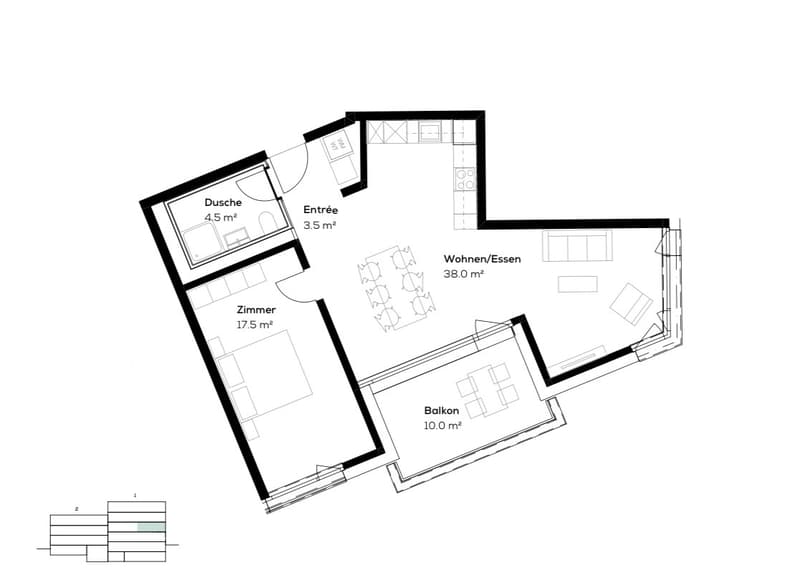 Moderne 2 1/2 Zimmerwohnung in Reinach (2)