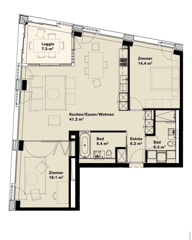 3.5-Zimmerwohnung an der Europaallee teilmöbliert (4)