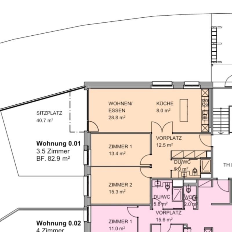 3.5-Zimmer-Wohnung mit 40 m² Terrasse (2)