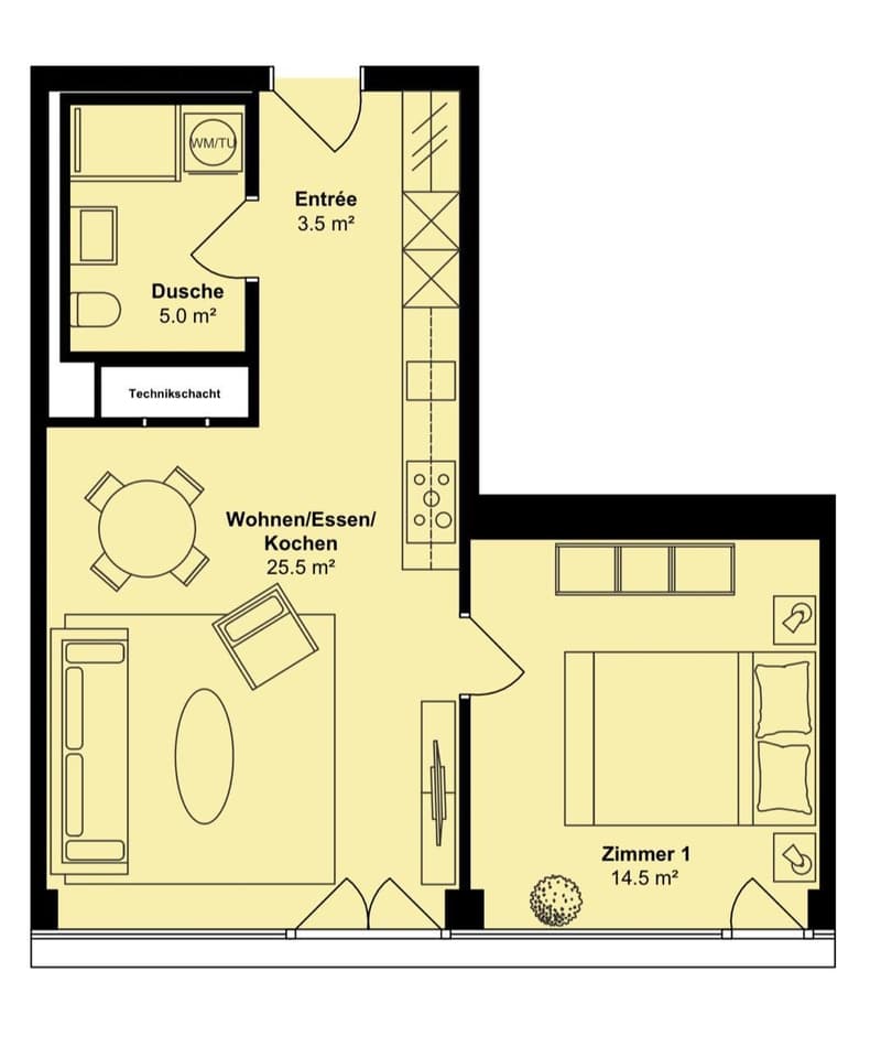2 ½ rooms apartment, 8212 Neuhausen am Rheinfall (5)