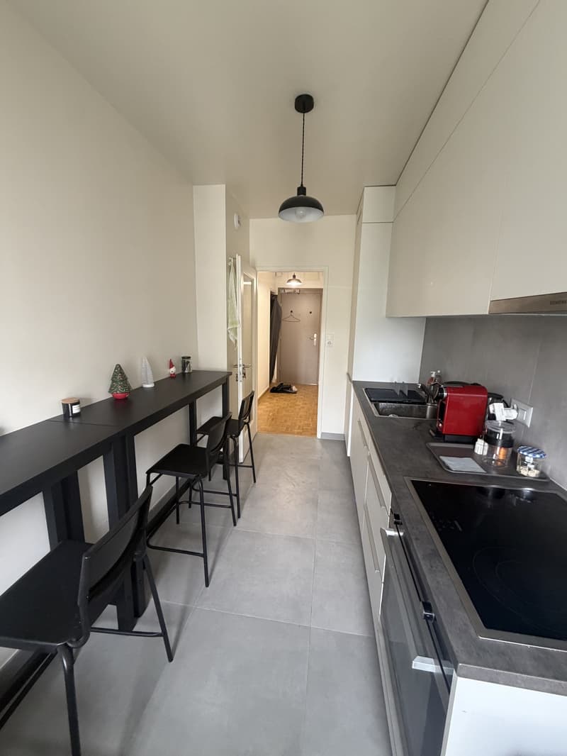 Sous-location : 2 pièces meublé et rénové avec balcon, ascenseur, Servette (4)