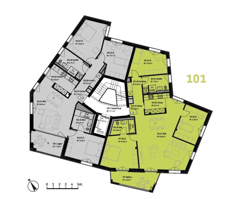 Helle und grosszügige 4.5-Zimmer-Wohnung in Zürich-Seebach (2)