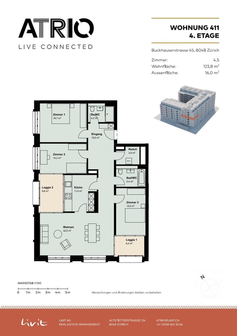 Sublet: Furnished Room in Modern 4.5-Room Neubau Apartment Zürich Altstetten (Oct 25 Jan 3) (4)