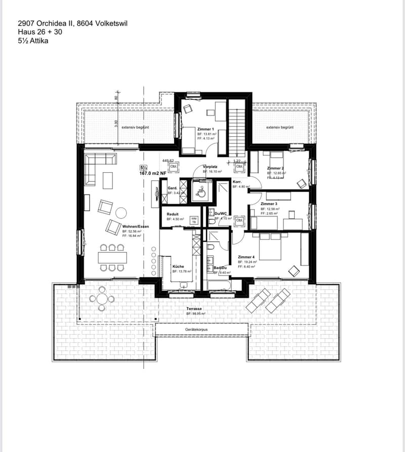 GROSSZÜGIGE & HELLE 5.5-ZIMMER-ATTIKAWOHNUNG IN VOLKETSWIL 167 m² WOHNFLÄCHE + CA. 100 m² TERRASSE (2)