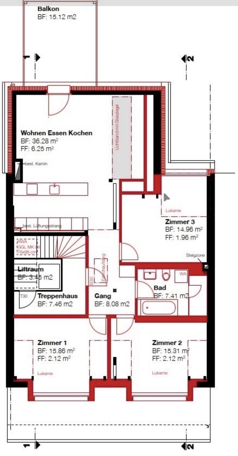 Moderne 3er-WG im Dachgeschoss, zentral in Olten (2)